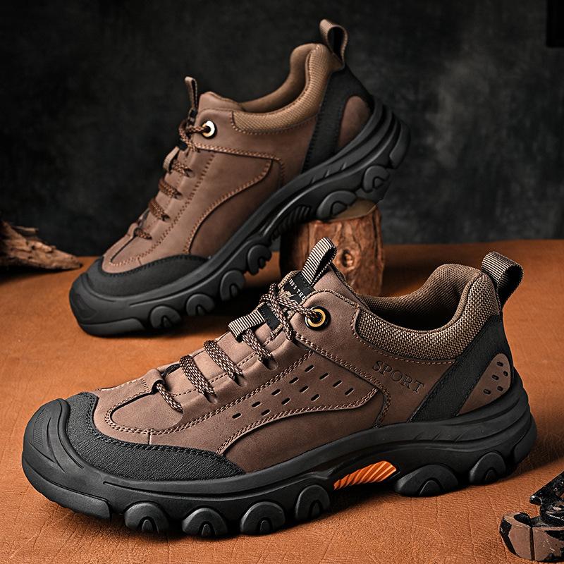 

2024 Douyin live broadcast popular new outdoor autumn and winter casual versatile men s leather sneakers 46 коричневий