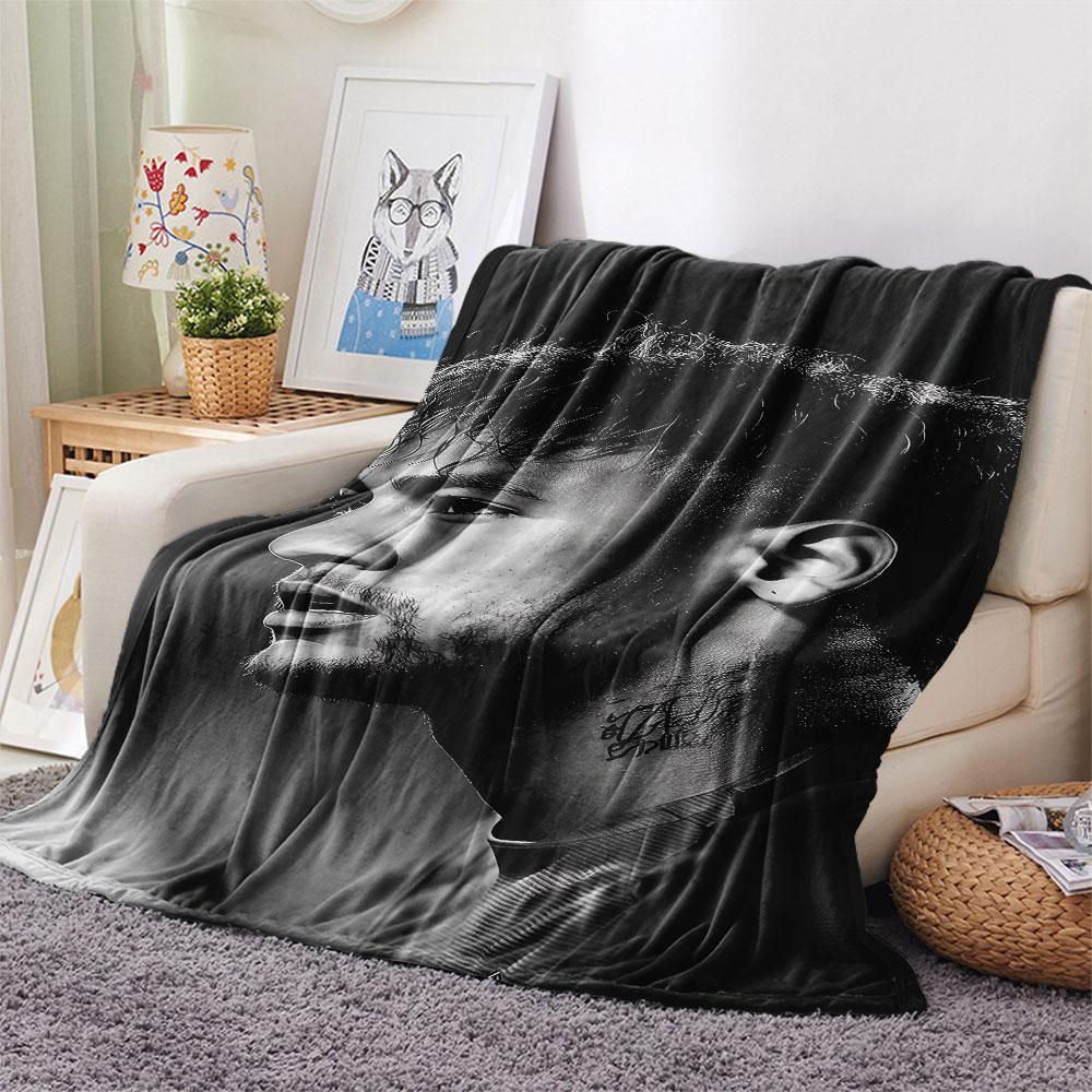 1PC Neymar Patterned Flannel Blanket Suitable For All Seasons for Home Decor Warmth and Comfort Gifts Holiday Present