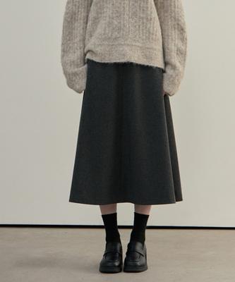 Mind Bridge Woman [W] Flare Belted Wool Skirt - 2 Colors