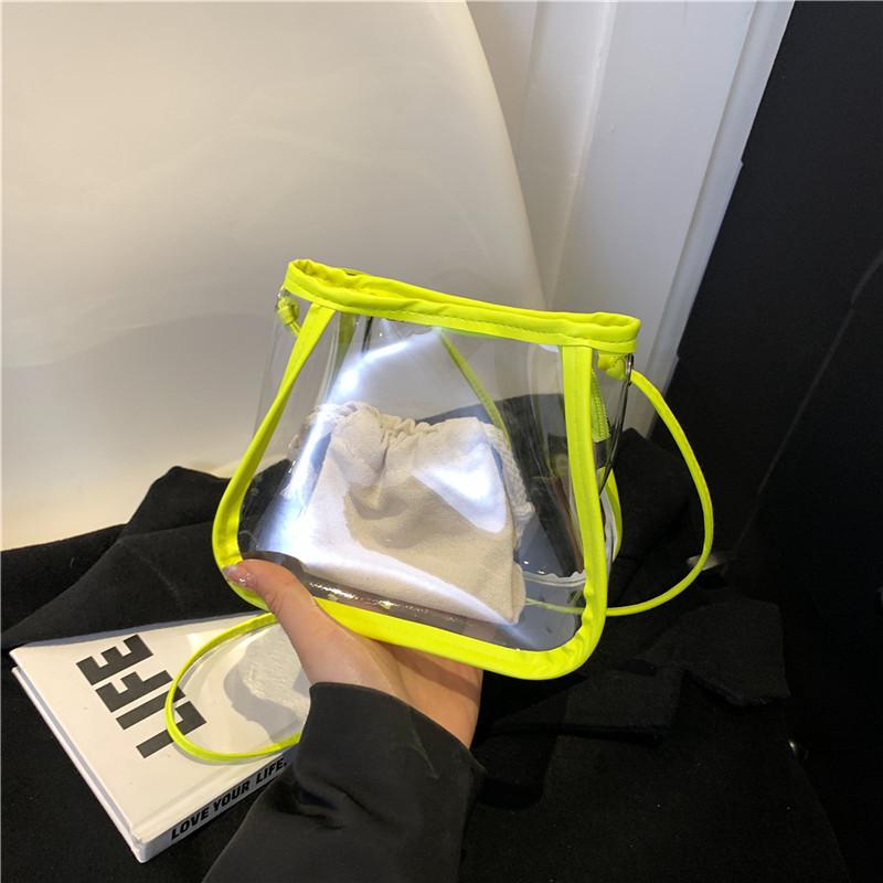 

Waterproof 2 In 1 Clear PVC Crossbody Bag Casual Fashion Shoulder Bag Women s Mommy And Me Bag For Shopping Travel Organizer жовтий