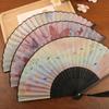 *1Pcs Chinese Style Butterfly Floral Folding Fan Hand Held Fan Tassel Wedding Dance Summer Decor