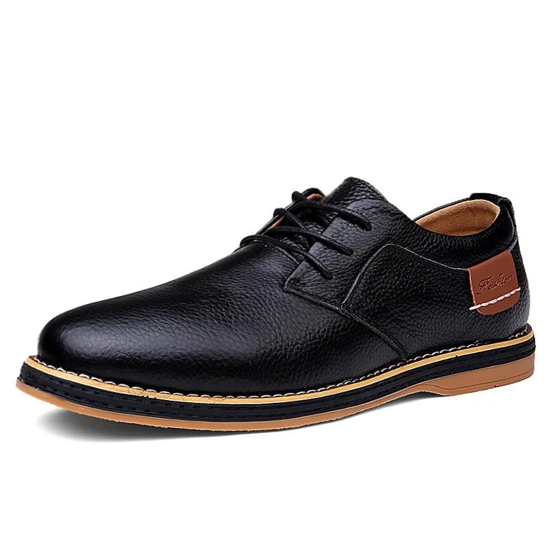 Men Oxfords Genuine Leather Dress Shoes 2025 Lace Up Italian Mens Casual Shoes Luxury Brand Moccasins Loafers Plus Size 38-48