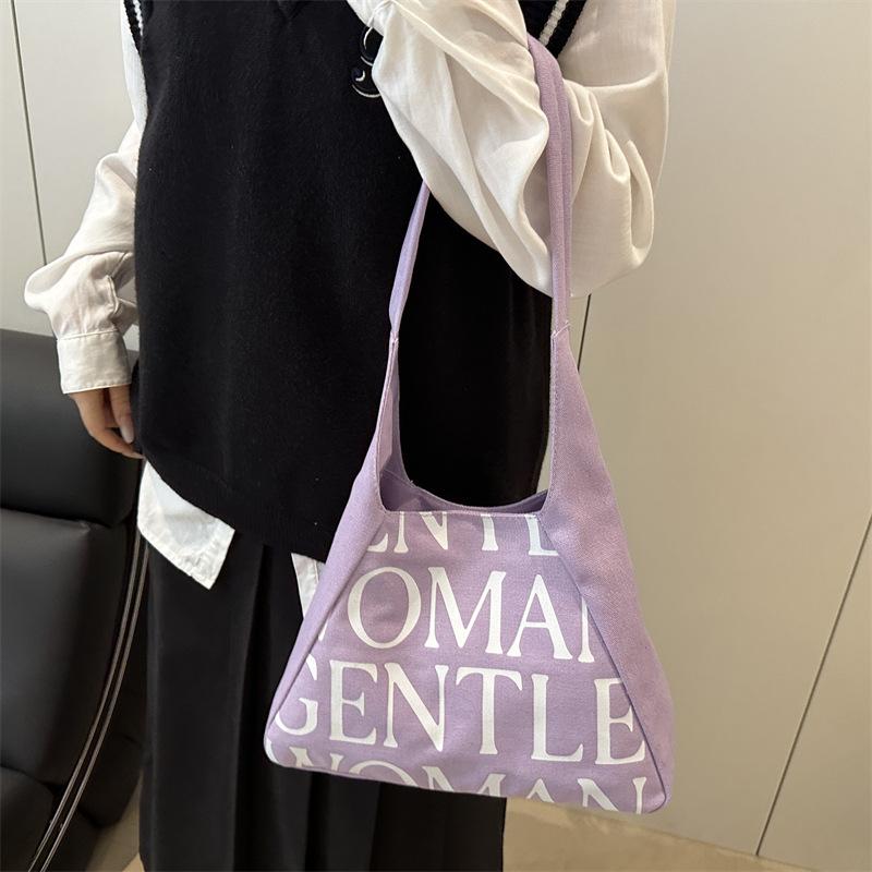 New Alphabet Canvas Bag Women's Versatile Large-capacity Shoulder Bag Tote Bag Going Out Portable Shopping Bag