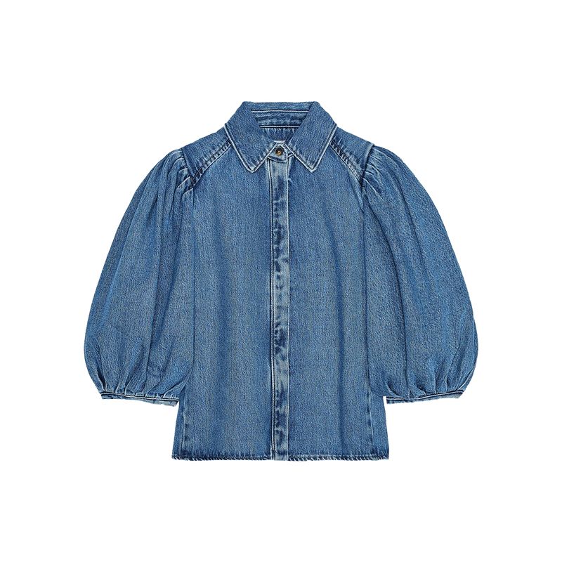 

Zaprha 2025 Autumn New Arrival Trendy Stylish Niche Style Retro Denim Shirt Women s Small 5216053 Blue L