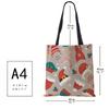 Christmas Santa Sock Print Shopping Bags Folding Reusable Customize Tote Shoulder Bag Groceries Canvas Handbags For Women Lady KTY