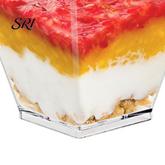 Disposable Dessert Cups for Catering 10Pcs Plastic Mousse Cup Clear Pudding Odor-free Containers Parties Weddings And Events Small Square Party Snack