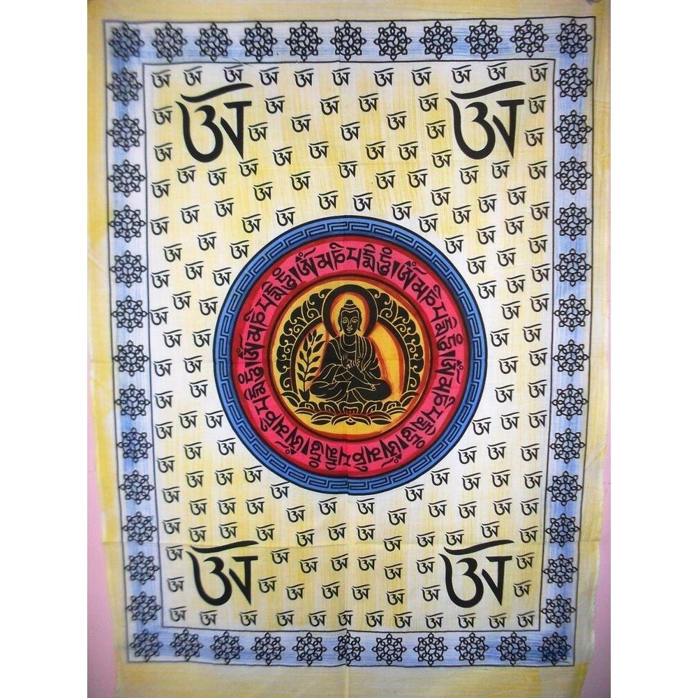 Om Buddha tapestry poster religious art 75x100