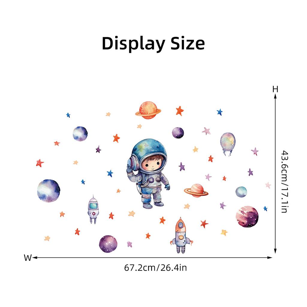 Luminous Cartoon Space Planet Cute Astronaut Self-adhesive Wall Sticker Living Room Children's Room Decoration Sticker