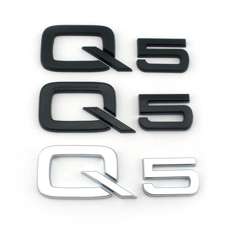 2026 3D High Quality ABS Plastic for Audi Q5 Chrome Black Edition Car Emblem Trunk Letters Badge Stickers Auto Sticker Accessories