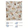 Cute Sloth Pattern Flannel Blanket White Base Green Leaves Brown Branches Playful Cartoon Design