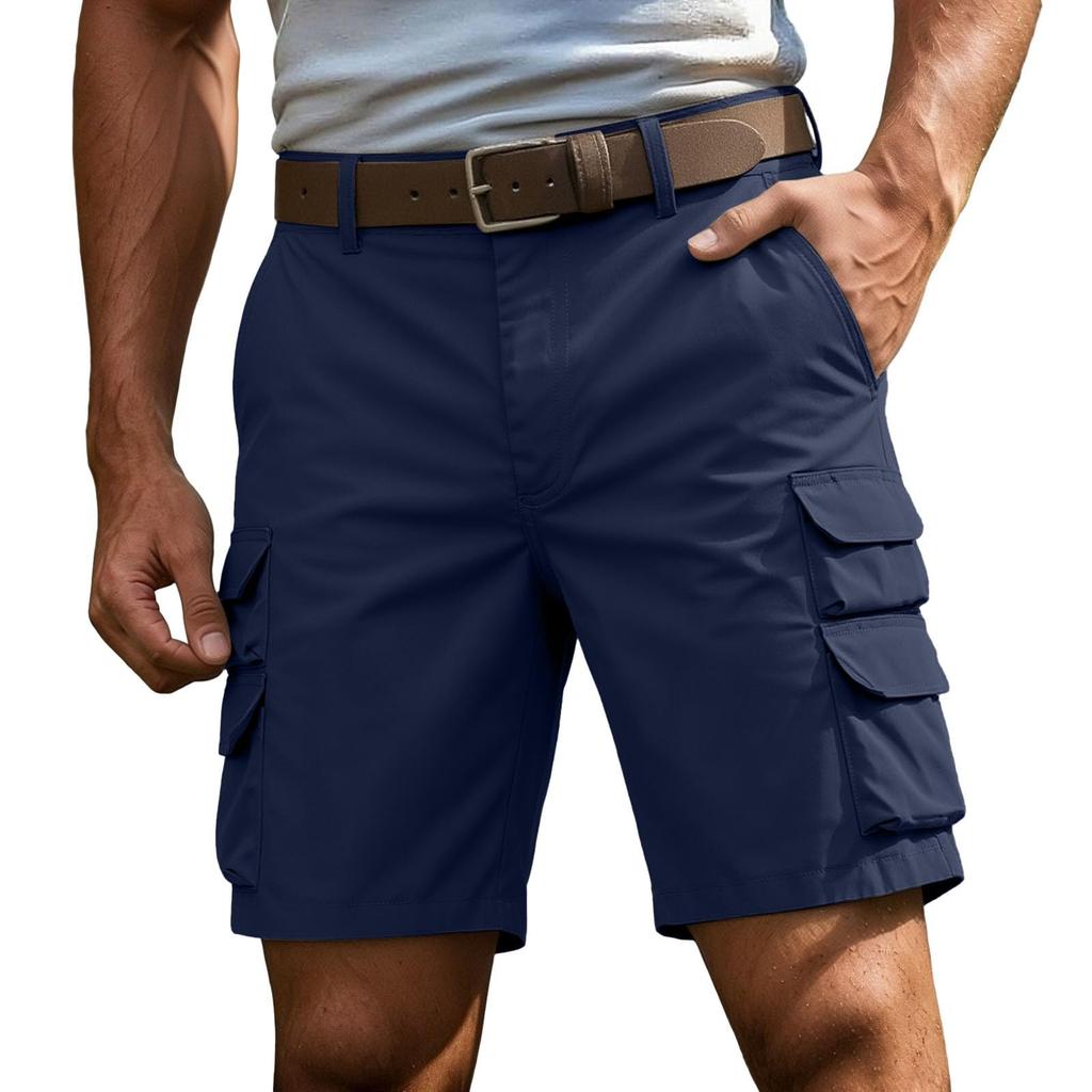 Pantaloncini Cargo Casual Leggeri da Uomo Resistenti Multi Tasche da Lavoro Cavallo da Cinque Pollici Utility Estivi da Esterno