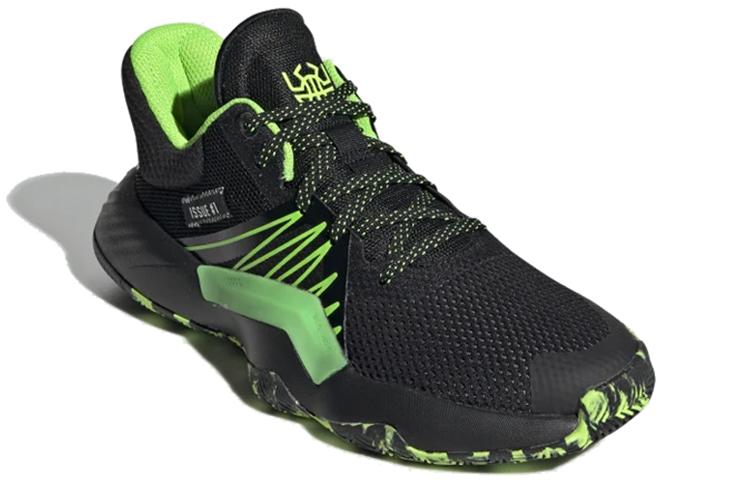 adidas DON. Ausgabe #1 J Rutschfest Leicht Niedrig geschnitten Kinder Basketballschuhe Schwarz Grün Jugendliche EF2933