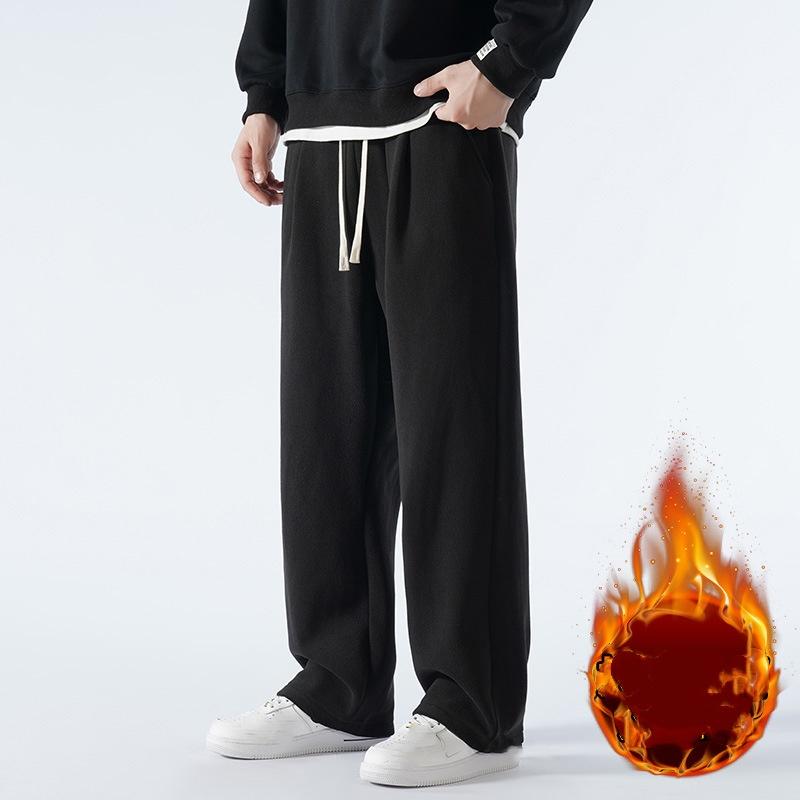 Winter Double-sided Austrian Fleece Plus Velvet Thickened Men's Trousers Sports and Leisure Plus Velvet Pants Men's Austrian Fleece Loose Guard Pants