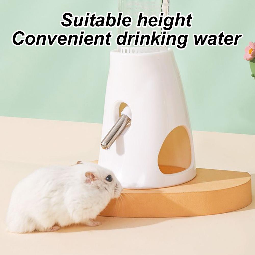 1 Set 2-In-1 Hamster Rabbit Water Bottle Set Leak-Proof Detachable Drinker with Ball Bearing Hamster Hiding Place Water Feeder