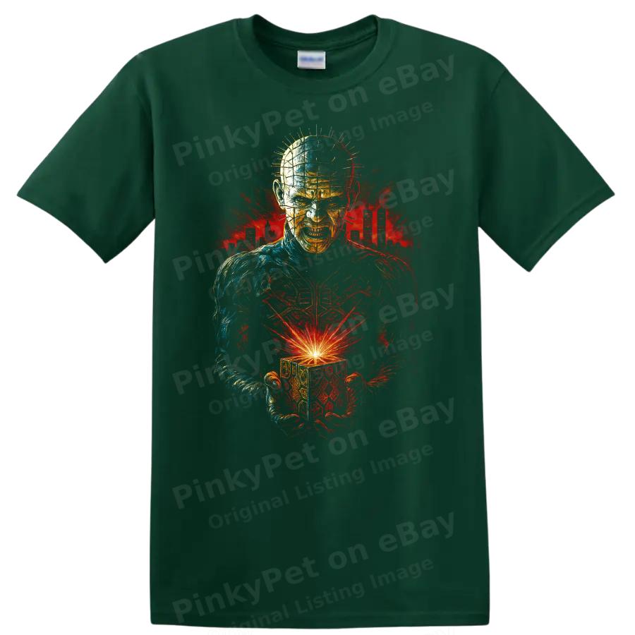 Hellraiser Inspired Horror Pinhead Puzzle Box T Shirt Dark Gothic Tee