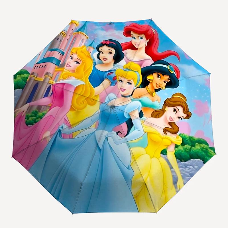 Princesses Castle Automatic Opening and Closing Umbrella, Compact Travel Umbrella, Lightweight and Portable, Suitable for Beach Commuting Bu