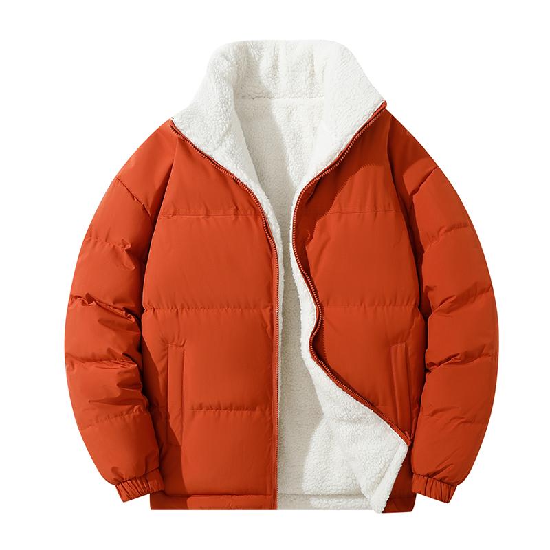 

Зимнее двустороннее хлопковое пальто из овечьей шерсти высокого качества большого размера со стойкой для мужчин и женщин, одинаковое для пар XL жёлтый