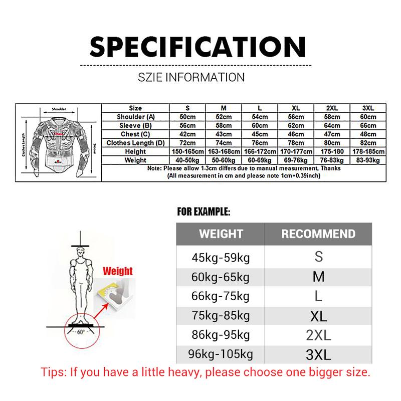 Motorcycle Armor CE Certification Motocross Chest Back Protector Moto Protection Body Armor Riding Motocross Jacket Protective