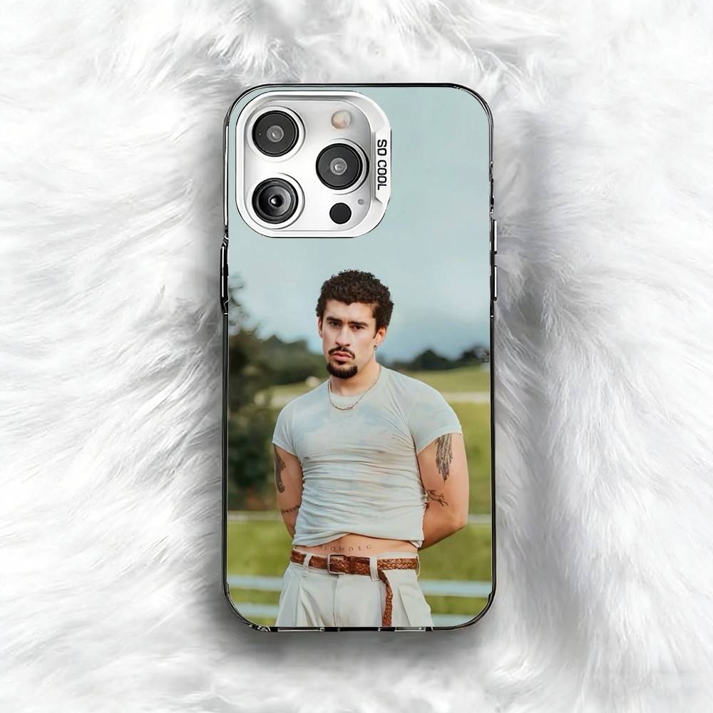 

Singer B-Bad B-Bunny Phone Case For iPhone 16 17 15 14 12 13 Pro Max Black Color Shockproof Cover iPhone16e
