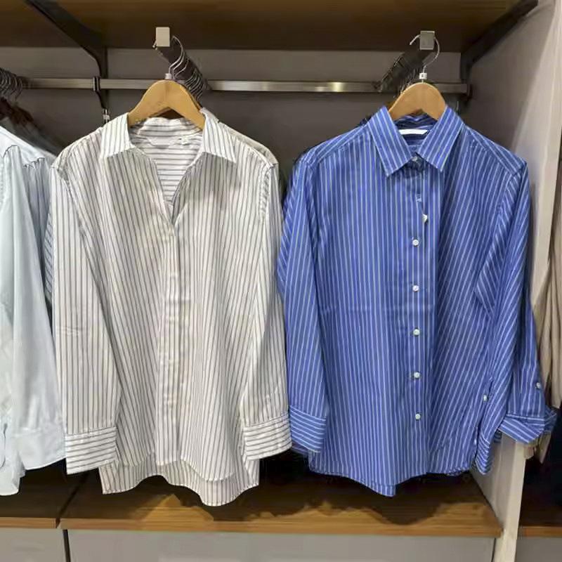 U 1116 Autumn New Women's Striped Loose Casual Shirt Long Sleeve Shirt Air Conditioning Shirt Women's Y169111