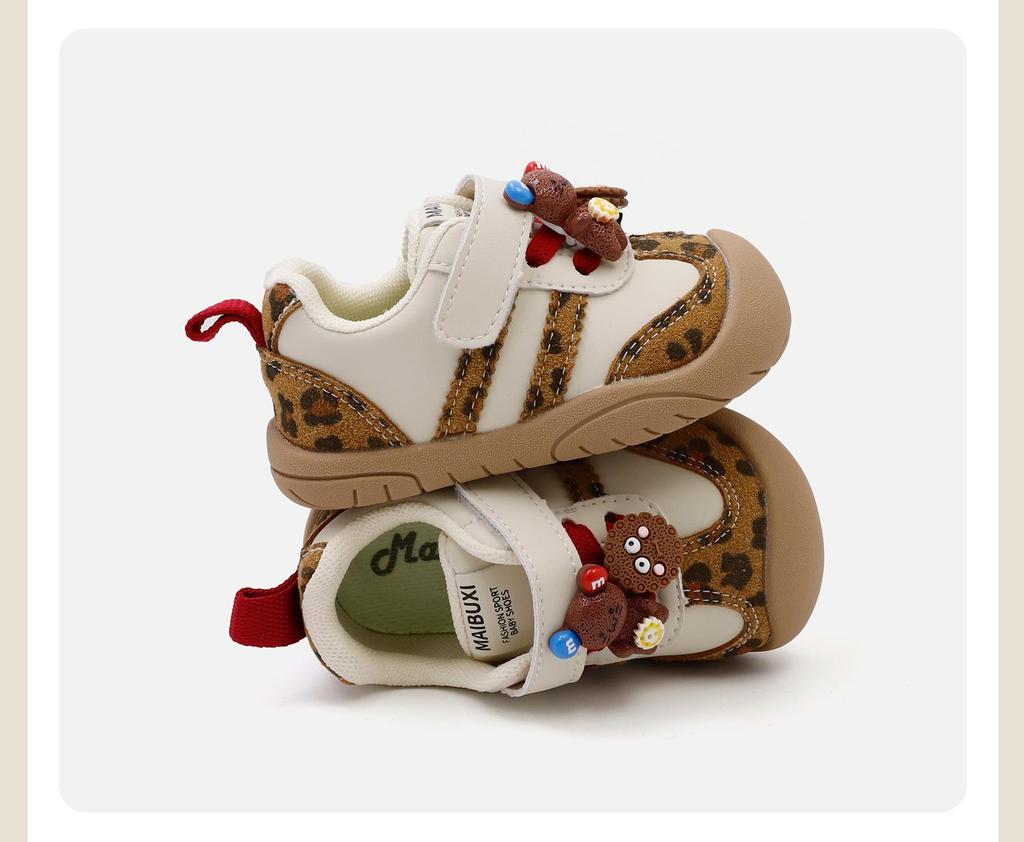 Leopard Print Soft-Soled Non-Slip Baby Walking Shoes for Boys