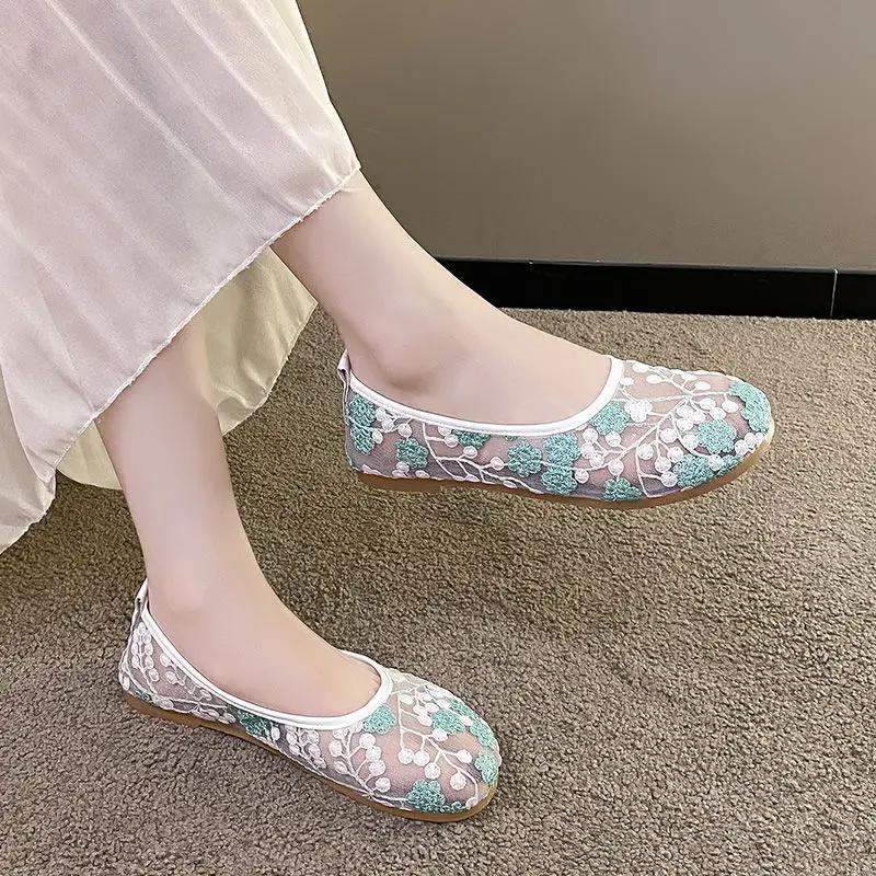 Fashion Mesh Breathable Ladies Footwear Summer Designer Luxury 39 Offers Comfortable and Elegant 2025 New Arrival Women's Shoes Deals