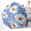 1pc Blue Daisy Floral Pattern Umbrella with Plastic Handle,Vibrant Cartoon Pattern,Multi-functional UmbrellaPT187