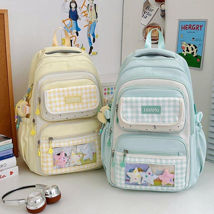 Schoolbag new schoolbag female junior high school students high value ins cute Korean dopamine primary school students large capacity backpack
