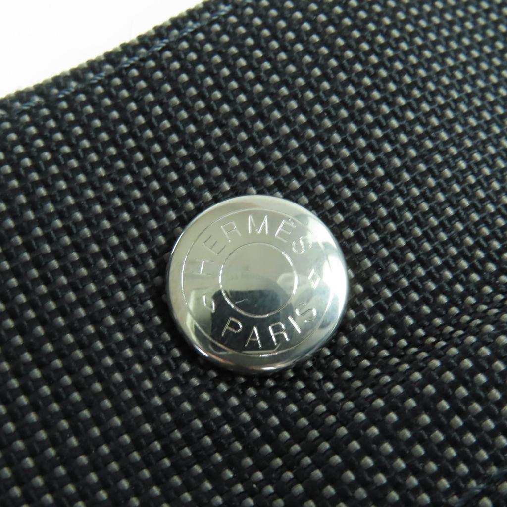 Ausgezeichnete HERMES Handtasche Her Line MM Serie Metall Canvas Tragetasche grau Damen Gebraucht