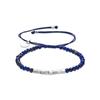 Bracelet - LUXENTER - Likah - Natural Lapis Lazuli - Rhodium Finish (money) - Adjustable Width 3 Mm