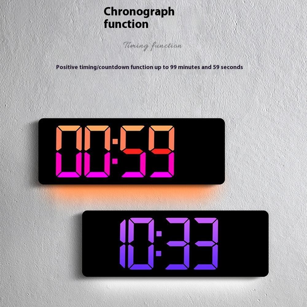 

6658RGB 16 Inch RGB Color Changing Wall Clock Living Room Large Screen Digital Electronic Clock A