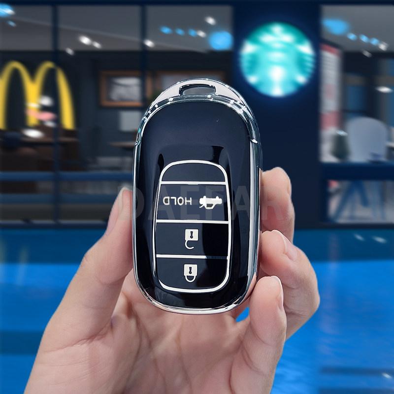 Tpu Car Key Case Cover Fob Bag For Honda Accord Civic Hr-V Cr-V Pilot Sport Si Ex Ex-L Keychain Auto Accessories