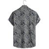 Men Beach Shirt Floral Print Lapel Loose Soft Single-breasted Chest Pocket Short Sleeves