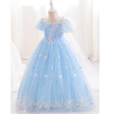Stylish Elsa Princess Dress for Girls - Fluffy Mesh Long Gown