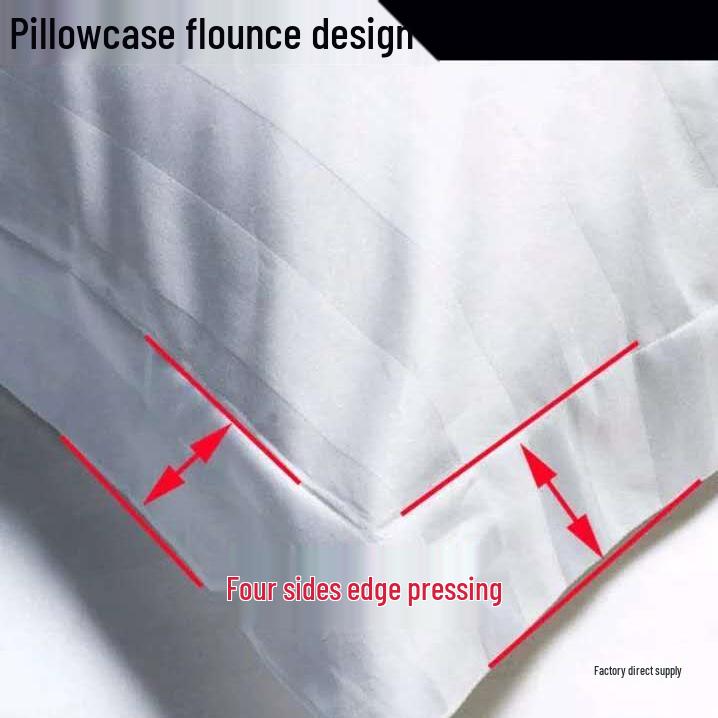 Cotton White Stripe Bed Sheet & Duvet Cover Set - Single/Double with Pillowcase