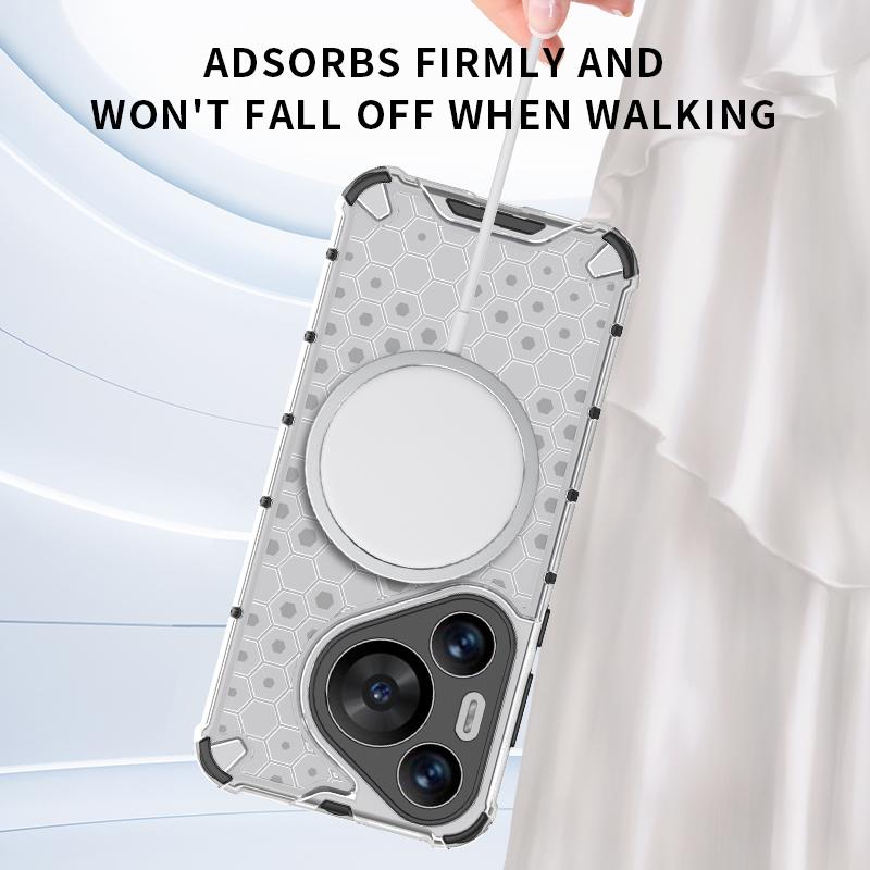 For Huawei Pura 70 P70 Pro Plus Magnetic Ring Back Cover Phone Case Magsafe Ring Wireless Charge Lens Protect Shockproof Cases