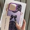 Cute Black Lace Back Phone Cover Case for iPhone 17 Pro Max Air XR 14 16 11 15 Plus XS 12 13 Pro
