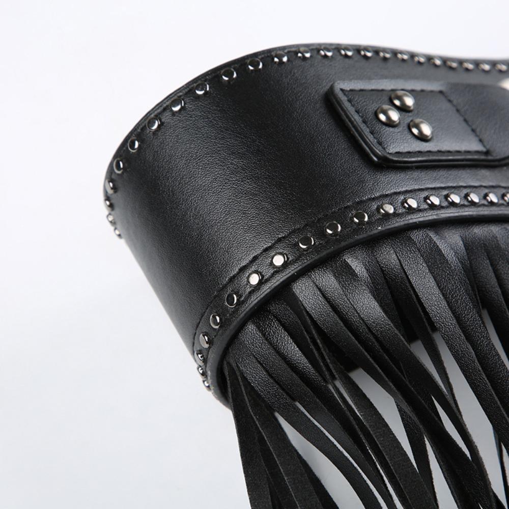 Zinc Zinc Alloy Rivets Belt Vintage Punk Belt Exaggerated Tassels Waistband Waist Accessories
