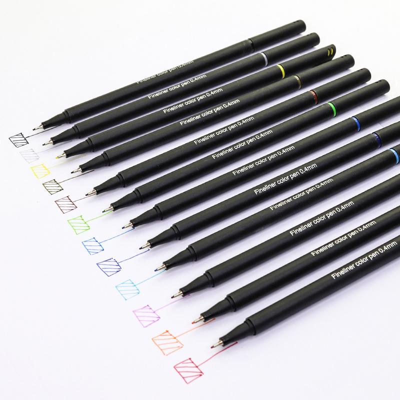 Farbiger Stift 0,4 mm Wasserbasierter Nadelstift 12/24/60 Farben Hakenlinienstift Fineliner Stifte Kunst Handkonto Malen Gelstift