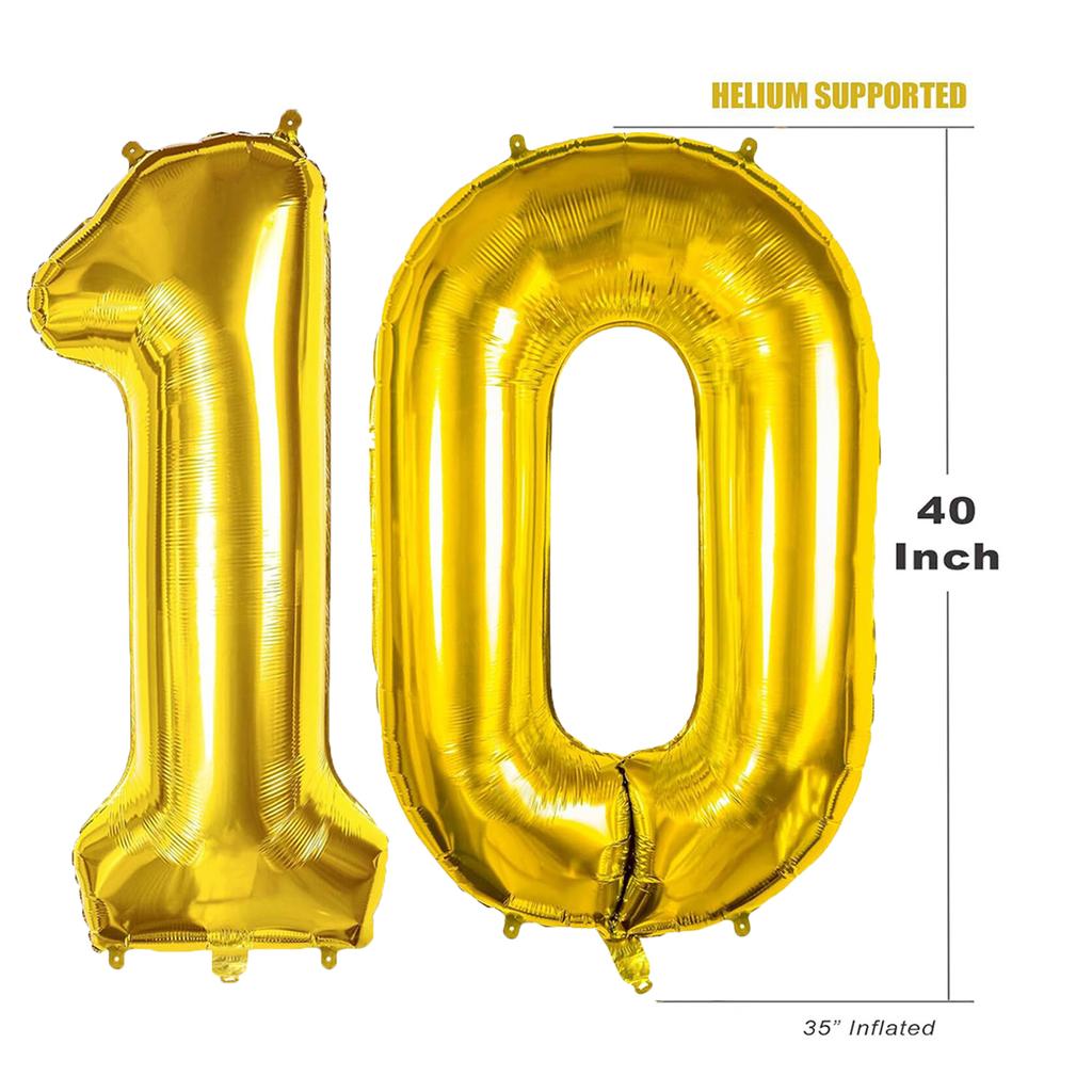 40inch Giant Golden Digital Balloon  0-9, Anniversary Party Decoration, Birthday Balloon