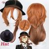 Hochwertiges Chuuya Nakahara Cosplay 55cm Braunes Cosplay-Perücken-Set Anime Cosplay Perücke Hitzebeständig Synthetische Perücken + Perückenkappe