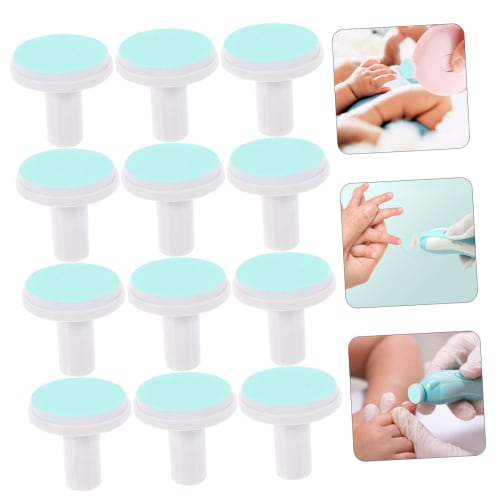 Hakidzel Electric Baby Nail File Replacement Heads, 12-Piece Set, Baby Nail Grinder Attachments, Easy Replacement for Baby Nail Files, 1.8*1.8*1.8cm,