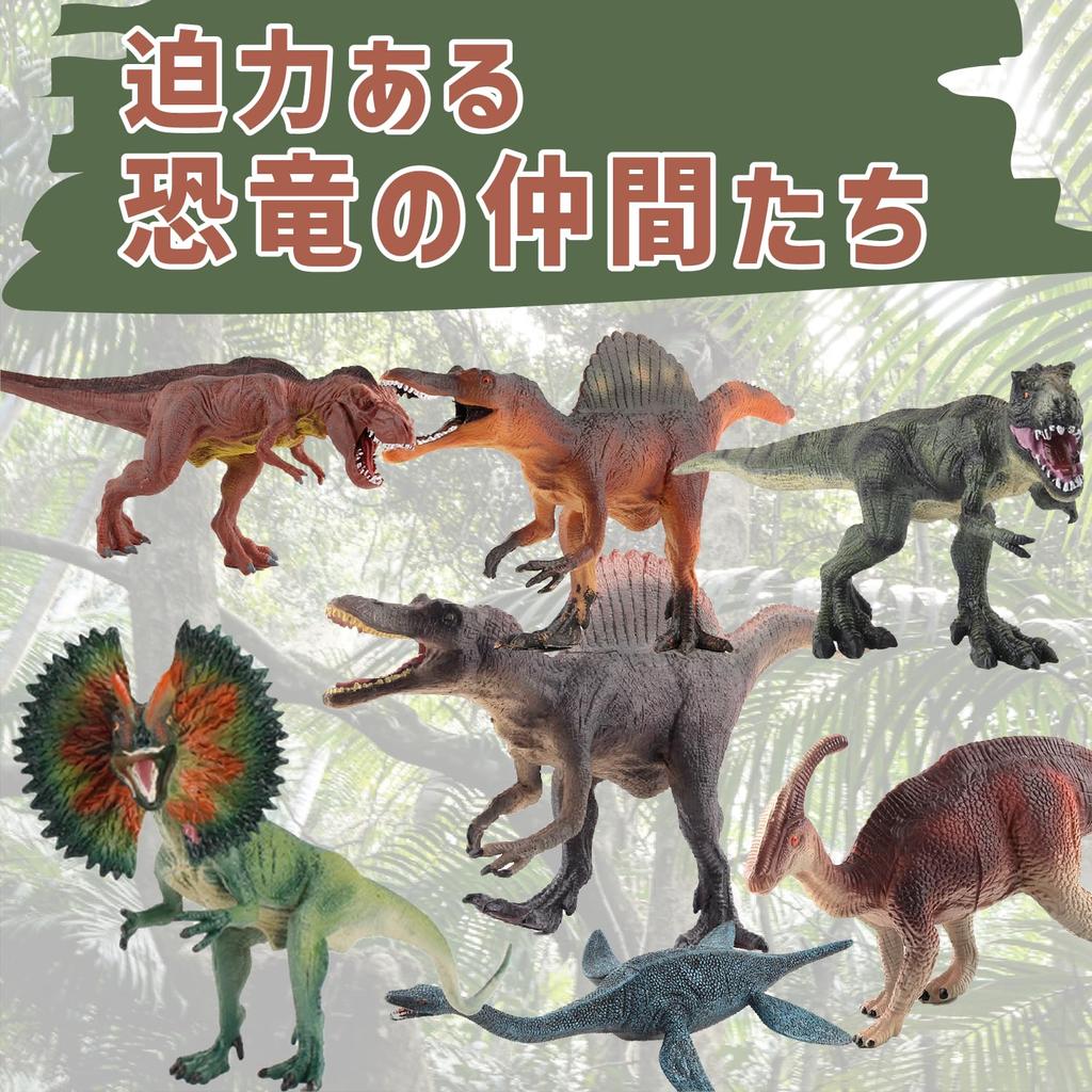 FJmark Dinosaur Figure Realistic and Extra for Ages 6 and Up Model, Impressive, Large, PVC, (Dilophosaurus)