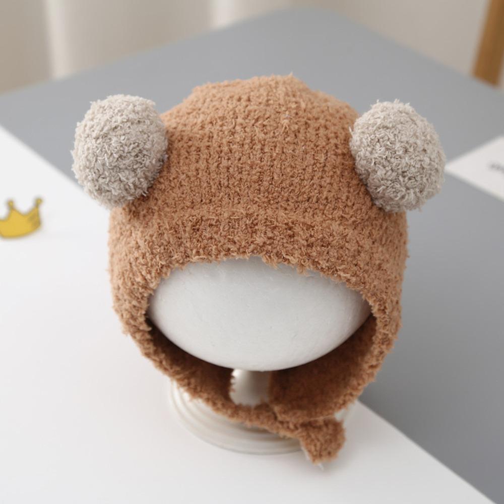 Windproof Baby Knit Hat Warm Ear Protection Hats Cute Beanie Cap