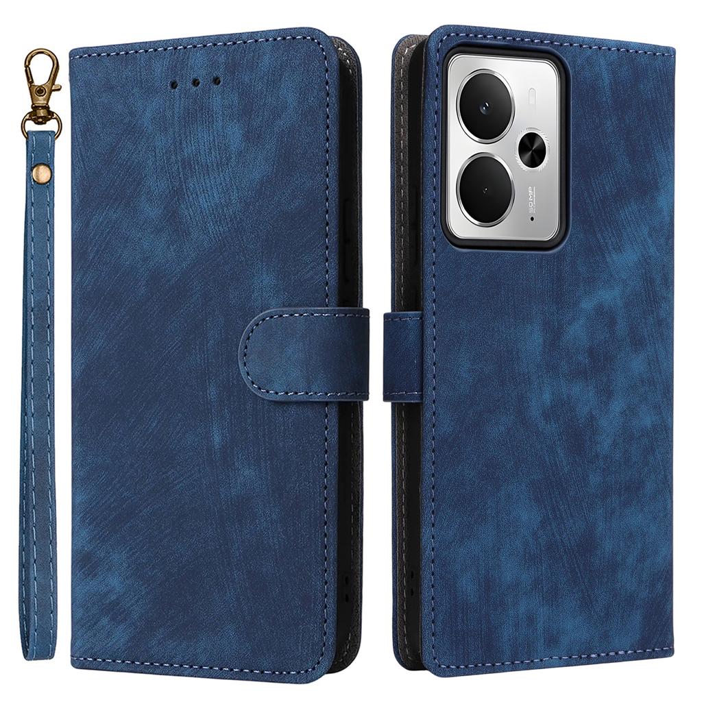 För Realme 14T 5G/14 5G Fodral Plånbok RFID-Blockerande PU Läder Skydd Ställ med Rem