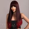 Attention To Ordering - Wig Long Straight Hair European American Style Black Gradient Red Curly Headband Full Top 24 Inches