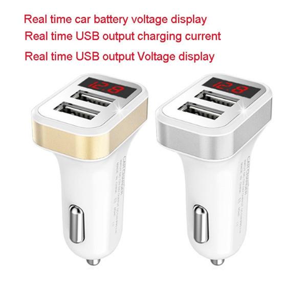 Premium Dual Usb Car Charger Adapter With Digital Led Voltage And Current Display