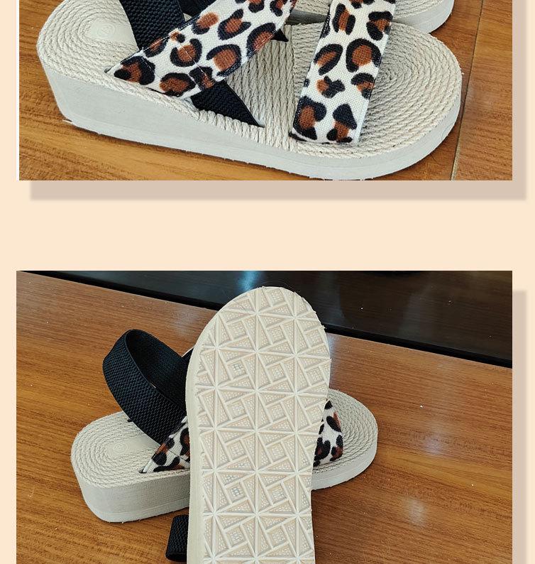 Damen Übergröße Leopardenmuster Keilsandalen - Sommer zum Hineinschlüpfen Outdoor Schuhe