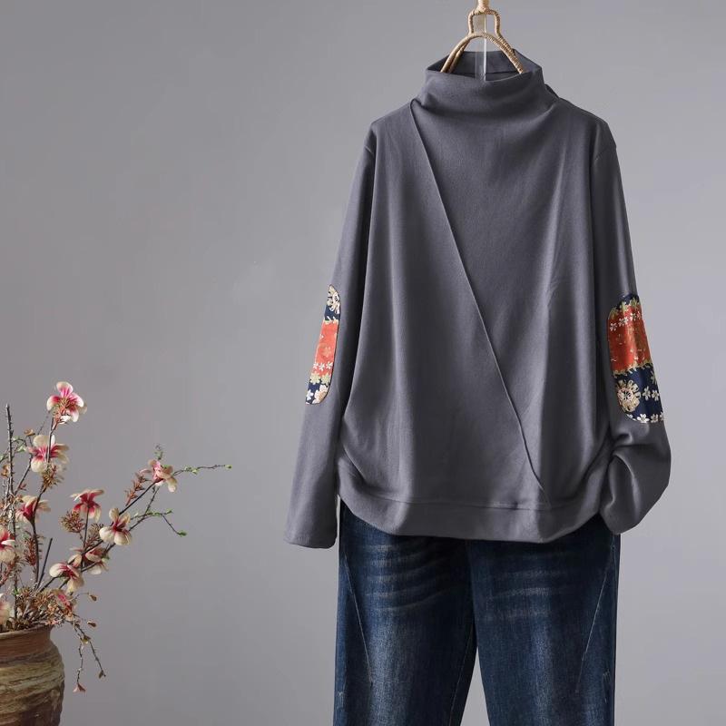 

Двусторонняя немецкая бархатная водолазка с дизайнерской вставкой, женская осенне-зимняя модель в зарубежном стиле, теплая черная облегающая внутренняя кофта 3XL серый