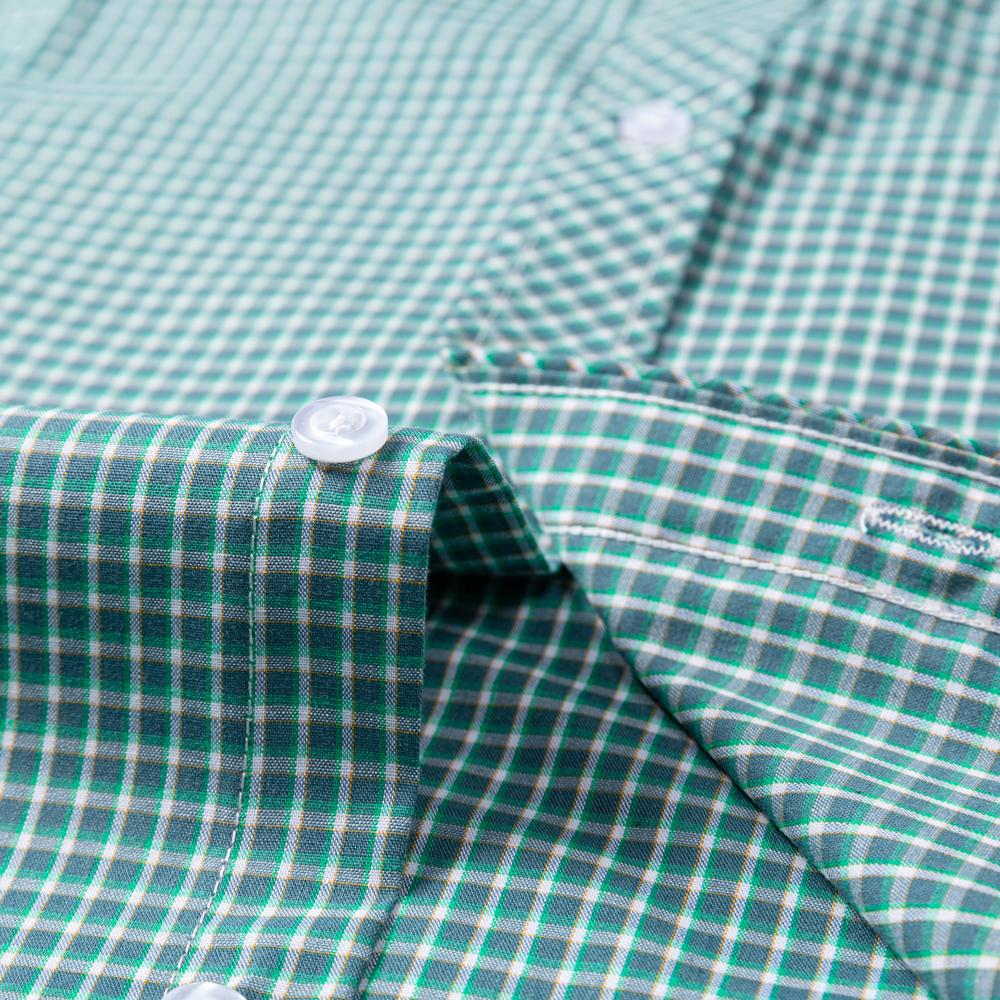 Men's Classic Casual Plaid Print Short Sleeve Cotton Button-up Shirt with Breasted Pocket Suitable Tops For Summer Outdoors Wear